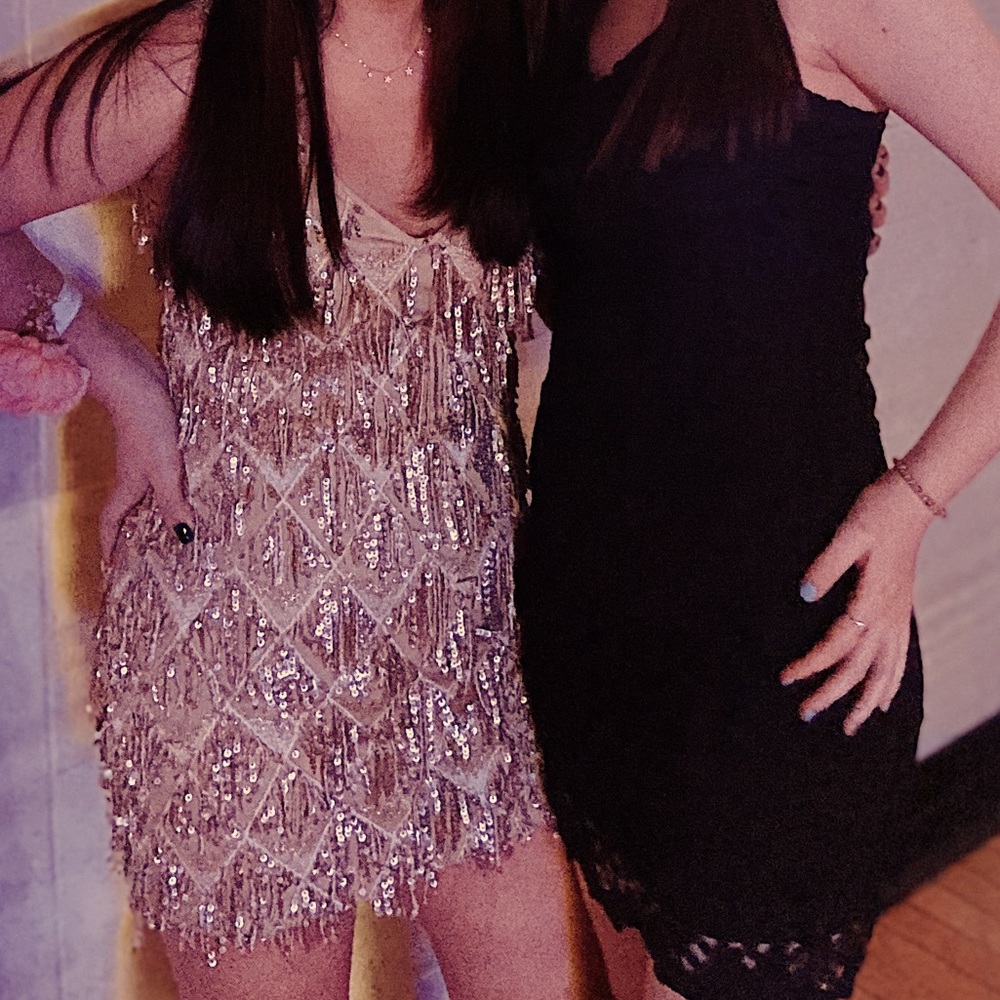 Gold Sequin Mini Dress